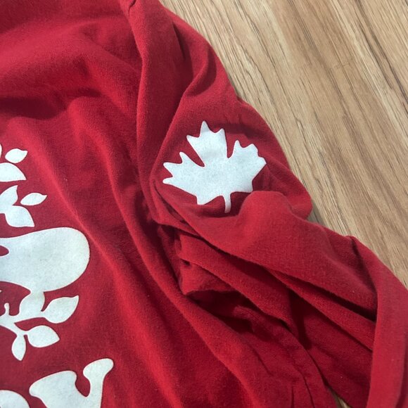 Roots Canada Mens S Hockey Long Sleeve Graphic Tee Red T-shirt Beaver - Picture 4 of 5